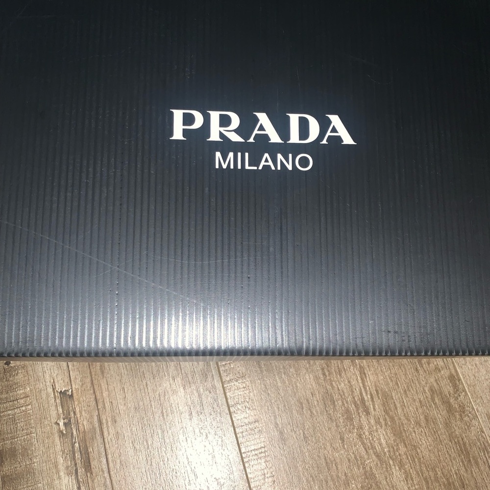 Black an gold studded Prada sandals size 37